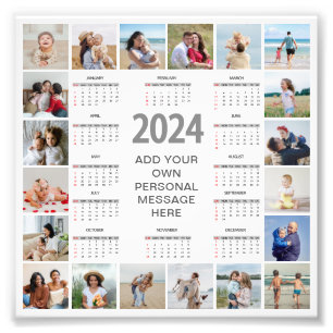 20 Photo Collage 2024 Year At A Glance Calendar