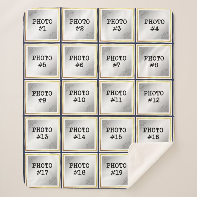 20 Photo Collage, Changeable Background (MED only) Sherpa Blanket (Front)