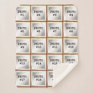 20 Photo Collage, Changeable Background (SM only) Sherpa Blanket