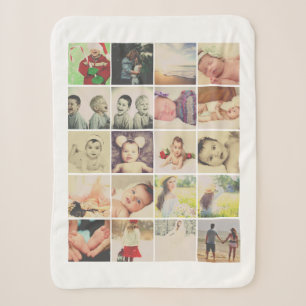 20 Photo Collage Personalized Sherpa Blanket