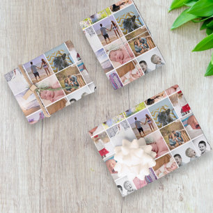 20 Photo Collage Personalized Template Wrapping Paper Sheet