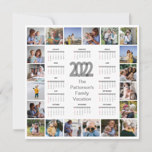 20 Photo Collage Personalized Text 2022 Calendar 
