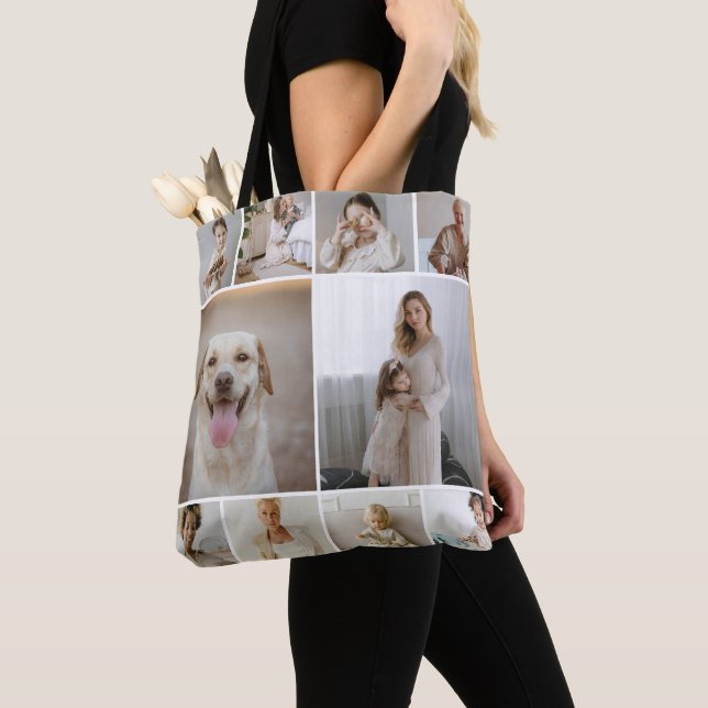 20 Photo collage template personalized Tote Bag (Close Up)