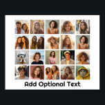 20 Photo Grid Collage - White - Mod Type Black Poster<br><div class="desc">A simple photo grid with 4 rows and 5 columns of photos. The design is modern and minimal and includes a simple, retro-looking font to add text at the bottom. Make personalized vacation wall art or a make a gift that includes a grid of photos of family and friends. Check...</div>