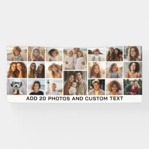 20 Photo Template Collage with Custom Text Banner
