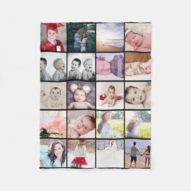20 photos collage  personalized fleece blanket (Front)