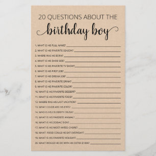 20 Questions about the Birthday Boy Birthday game