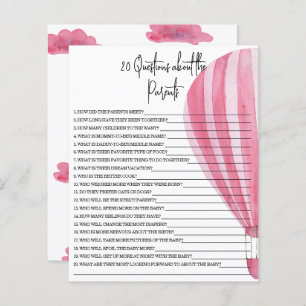 20 Questions about the Parents baby shower game