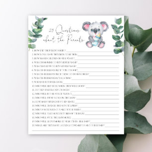 20 Questions about the Parents - Koala baby shower