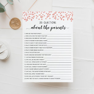 20 Questions sur la carte de Baby shower Parents