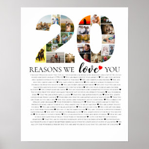 20 reasons why we love you 80th 70th birthday 60th poster