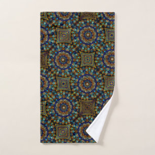 20 Serviette Mandala bleu et or
