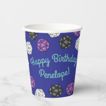 20 Sided Dice DND Games Kids Birthday Party Paper 