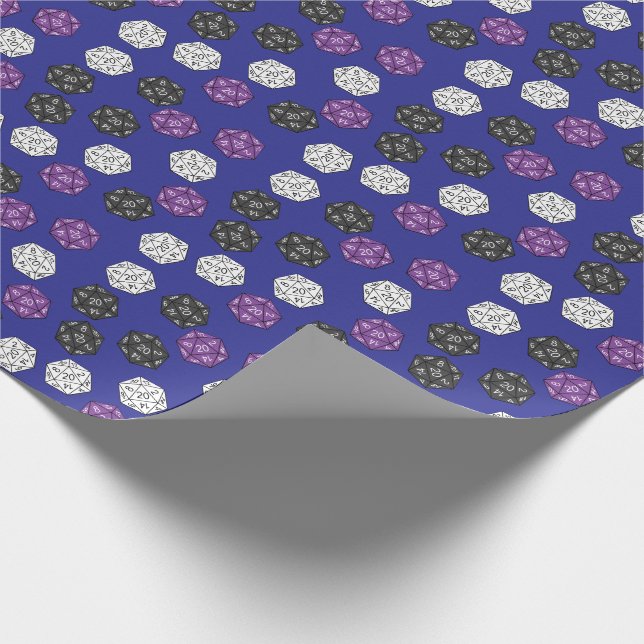 20 Sided Dice DND Games Kids Birthday Party Wrapping Paper (Corner)