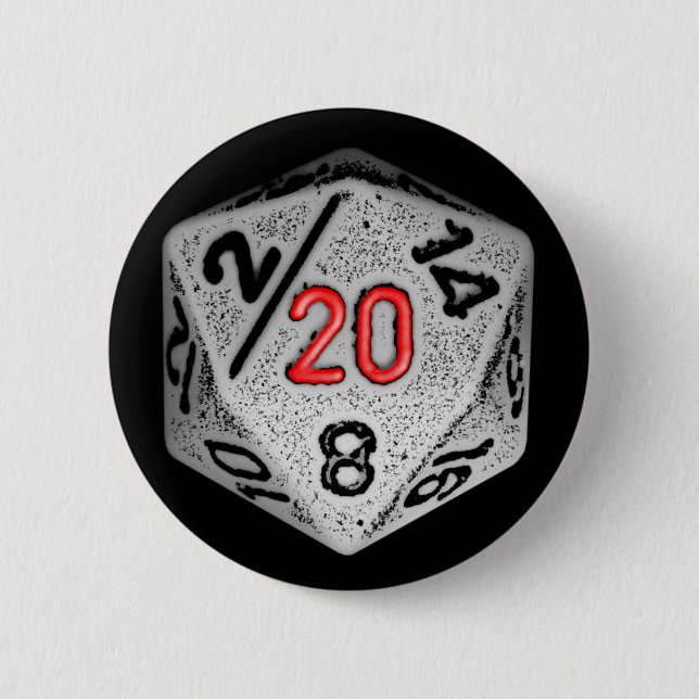 20 Sided Games - Button - Dice Only (Front)
