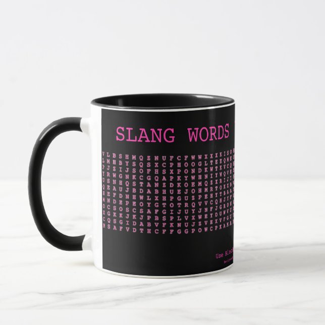 20 Slang Words Cute Word Search Mug (Left)