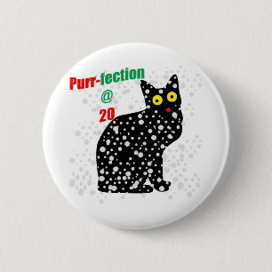 20 Snow Cat Purr-fection 2 Inch Round Button