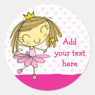 ♥ 20 STICKERS ♥ Cute Pink Princess Ballet girl