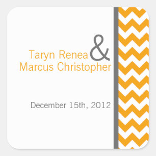 20 Stickers Favor Gray jaune Nom Chevron
