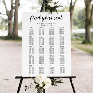 20 Table Large Wedding Guest Seating Chart