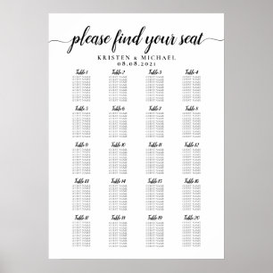 20 Table Large Wedding Guest Seating Chart