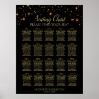 20 Table Shimmering Sparkles Wedding Seating Chart