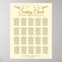 20 Tableau Élégant Mariage de crème dorée