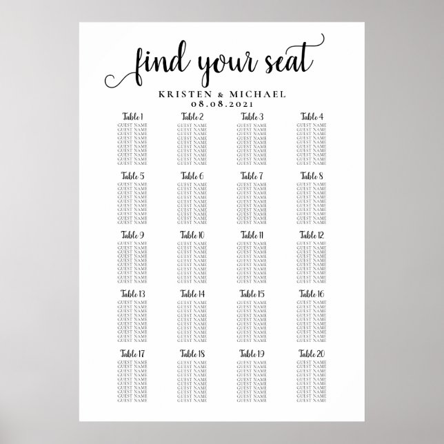 20 Tableau Grandes Sièges Mariages (Devant)