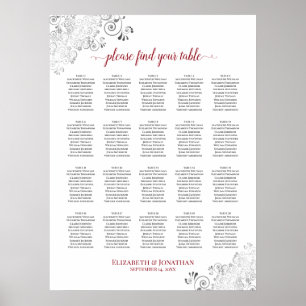 20 Tableau Mariage à la chaise blanche et rouge