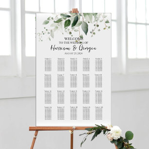 20 tables greenery elegant wedding seating chart