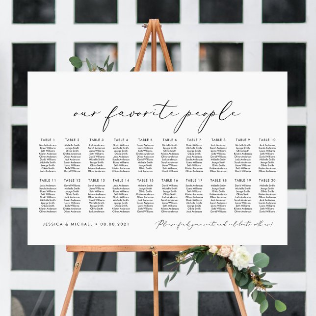 20 Tables Our Favourite People Seating Chart Plan (Creator Uploaded)