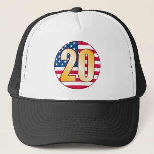 20 USA Gold Trucker Hat