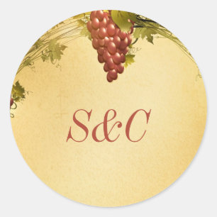20 Vineyard Wedding Favour Stickers