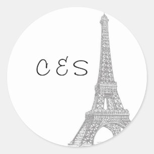 20 Wedding in Paris Favour Stickers