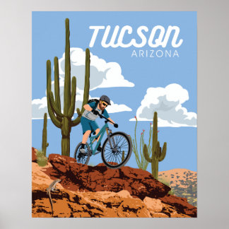 20"x16" Mountain Biking Poster