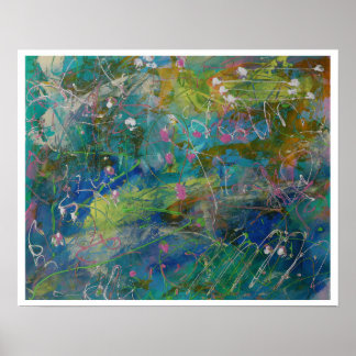 20"x16" Poster blanc bord abstrait art moderne