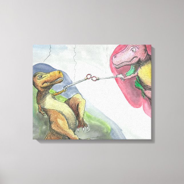 20"x16"x1.5" Stretched Canvas "Creation of T-Rex" (Front)