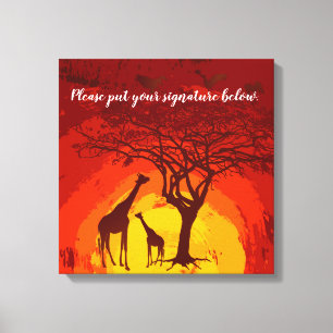 20"x20" Signature Canvas African Safari Giraffe Su