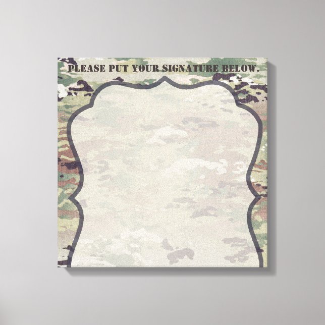 20"x20" Signature Canvas Army OCP Camo Uniform Cam (Front)