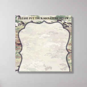 20"x20" Signature Canvas Army OCP Camo Uniform Cam Print