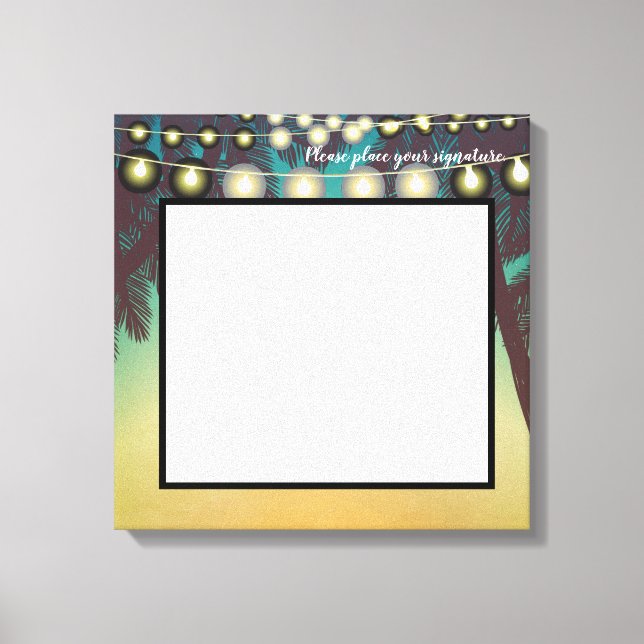 20"x20" Signature Canvas Beach Sunset Palm Trees S (Front)