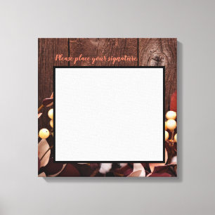 20"x20" Signature Canvas Cotton Branch on Dark Woo