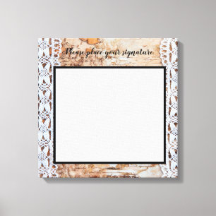 20"x20" Signature Canvas country barn wood lace tr