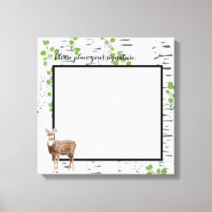 20"x20" Signature Canvas Deer Doe Buck Woodland Hu