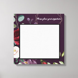 20"x20" Signature Canvas Plum Purple Roses Gold Ge