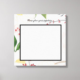 20"x20" Signature Canvas White Floral Flowers on W Print
