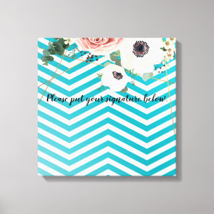 20"x20" Signature CanvasGeometric Rose Chevron Tea Canvas Print