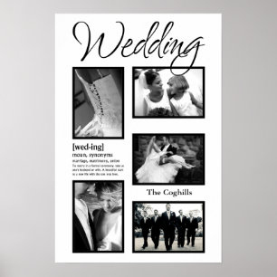20"x30" 5 Slot Personalized Wedding Collage Montag Poster