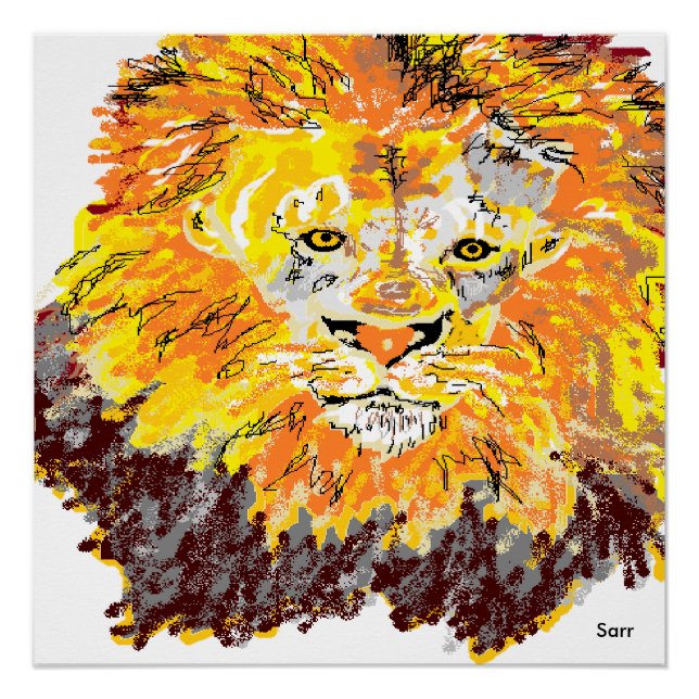 20" x 20", Poster Paper (Semi-Gloss) Lion (Devant)