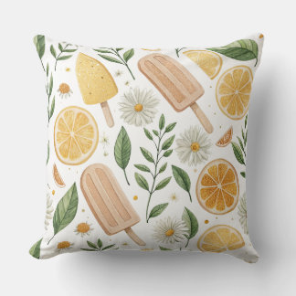 20" x 20" Throw Pillow – Lemon Popsicle & Floral P